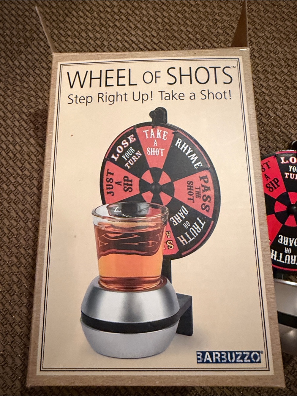 Barbuzzo Wheel of Shots Drinking Game - Black and Red